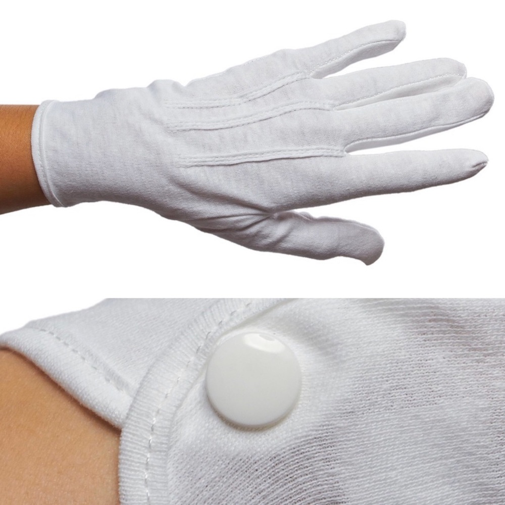 Unisex cotton gloves with button
